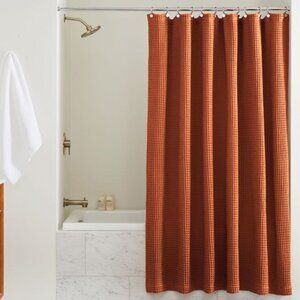 West Elm Waffle Shower Curtain in Copper - 100% Cotton